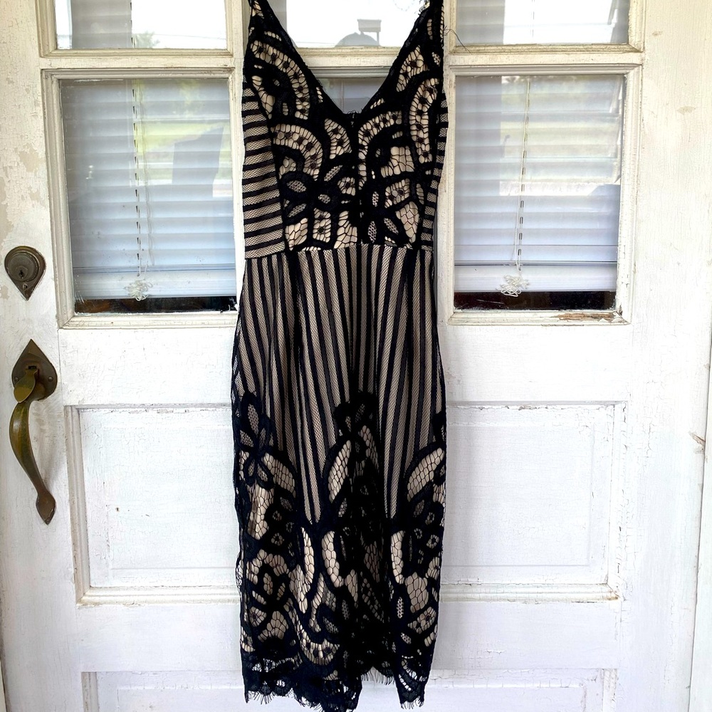 black laced mini dress